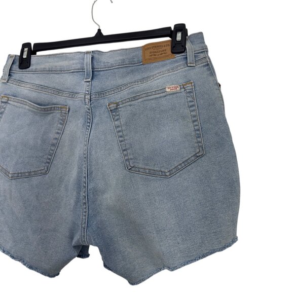 Levis Signature Womens Denim Vintage Original Shorts Size 10 Light Wash Raw Hem - Picture 10 of 12